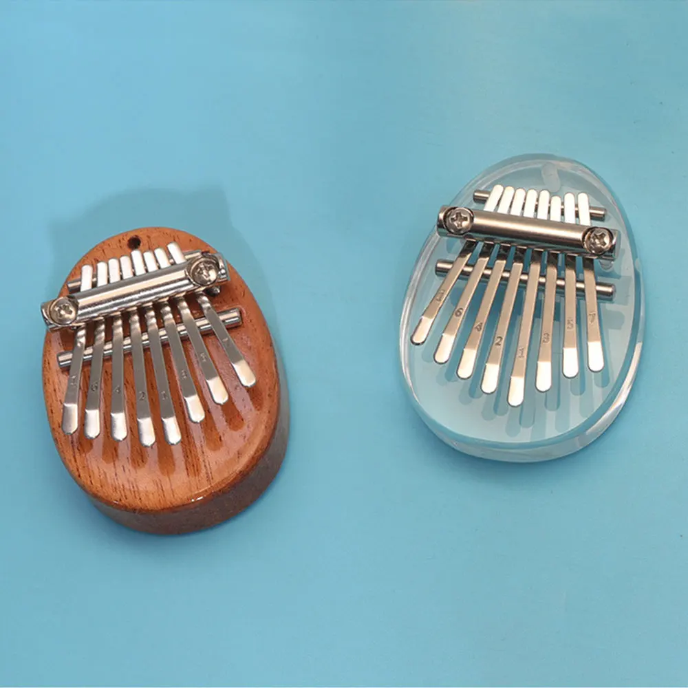 8 Key Mini Kalimba Thumb Piano Wooden/Acrylic Small Wearable Musical Instrument Pendant Mbira Gift Finger Piano For Adult Kids