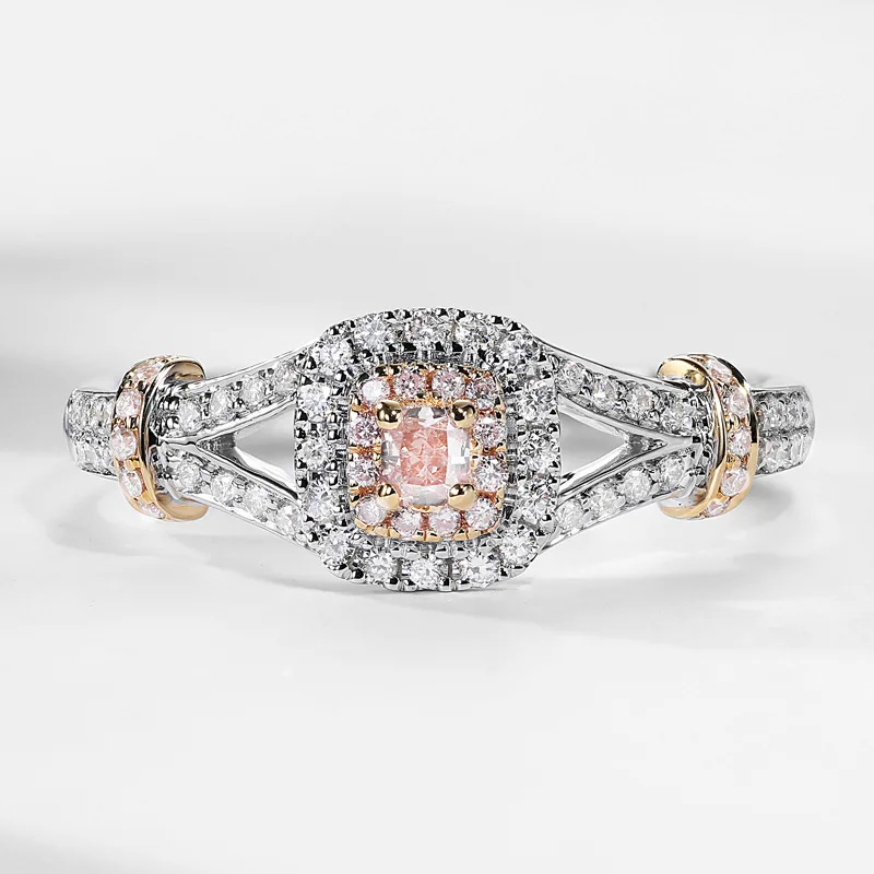 

Vintage Female Thin pink Ring Charm 925 Silver Plated gold Engagement Ring Luxury Simulated Diamond Wedding Rings For Women