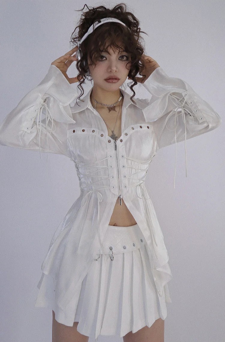 Оригинальный дизайн эстетичная облегающая элегантная модная белая рубашка