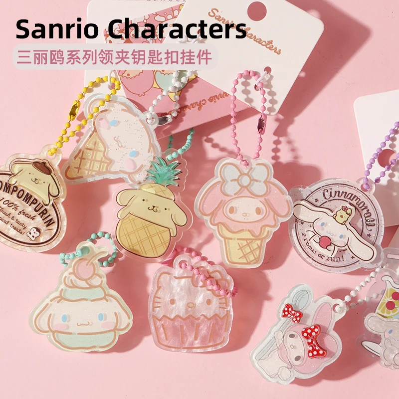 

2022 New Sanrios Anime Melody Cinnamorol Keychain & Keyring Cartoon Kawaii Mobile Phone Bag Car Pendant Keychain Couple Gift Toy