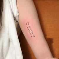 waterproof temporary tattoo stickers cute rainbow colored line letters female wrist arm flash tattoo