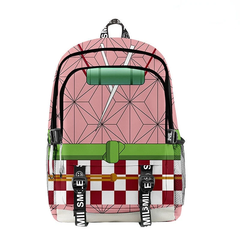 

Demon Slayer Kamado Tanjirou Kamado Nezuko Agatsuma Zenitsu Anime cosplay cute Student style campus style Backpack Travel Bag