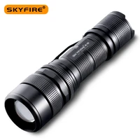 skyfire 2022 ultra bright tactical outdoor zoomable flashlight waterproof usb charging spotlight floodlight 26650 battery sf 271