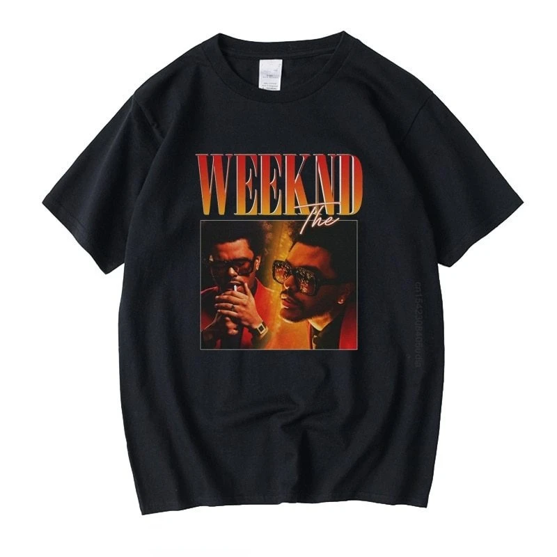 Винтажная черная футболка унисекс The Weeknd мужские футболки ретро Графические