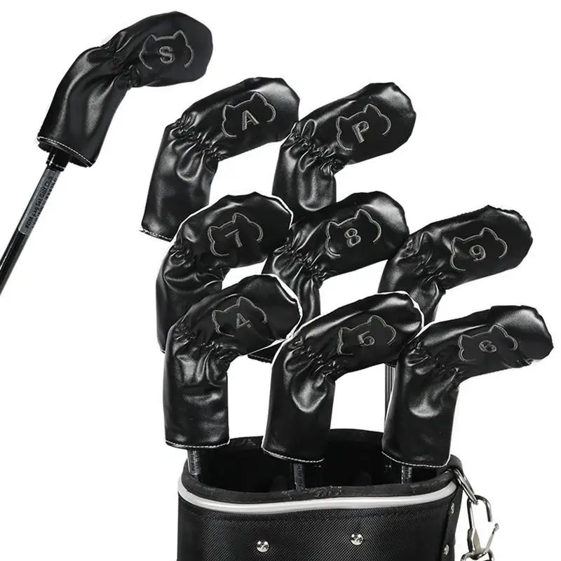 

Креативные Чехлы для клюшек для гольфа, водонепроницаемые двухсторонние защитные чехлы с вышивкой и нажимным стержнем, полукруговые Защитные чехлы для клюшек