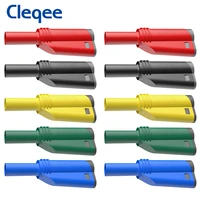 cleqee p3005 high quality 4mm stacking safety banana plug welding free multimeter connector weldingassembly for electrical test