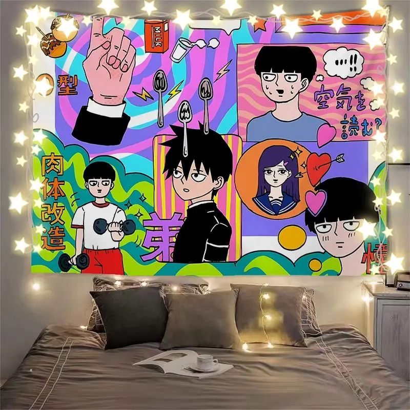 Аниме Mob Psycho 100 Mobu Saiko Hyaku Косплей Valance мультфильм Inbetweening Dossal гобелен прикроватный