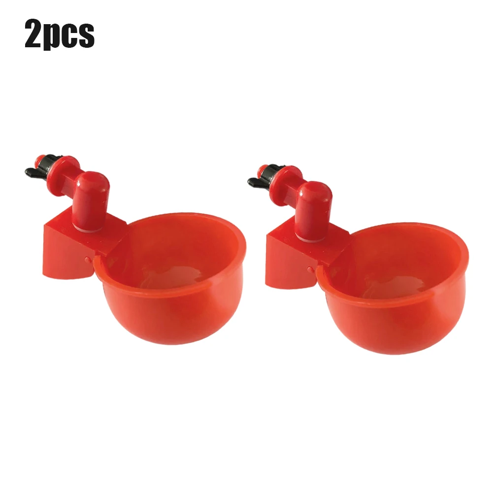 

2PC Chicken drinking Cups Quail waterer bowls Bird red glass Animal husbandry tools Automatic Bird Coop Feeder Drinking Cups