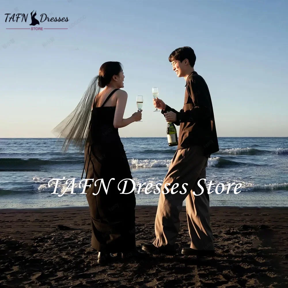 TAFN Лаконичная Черная Русалка Корея Свадебная Фотосессия Спагетти Ремни