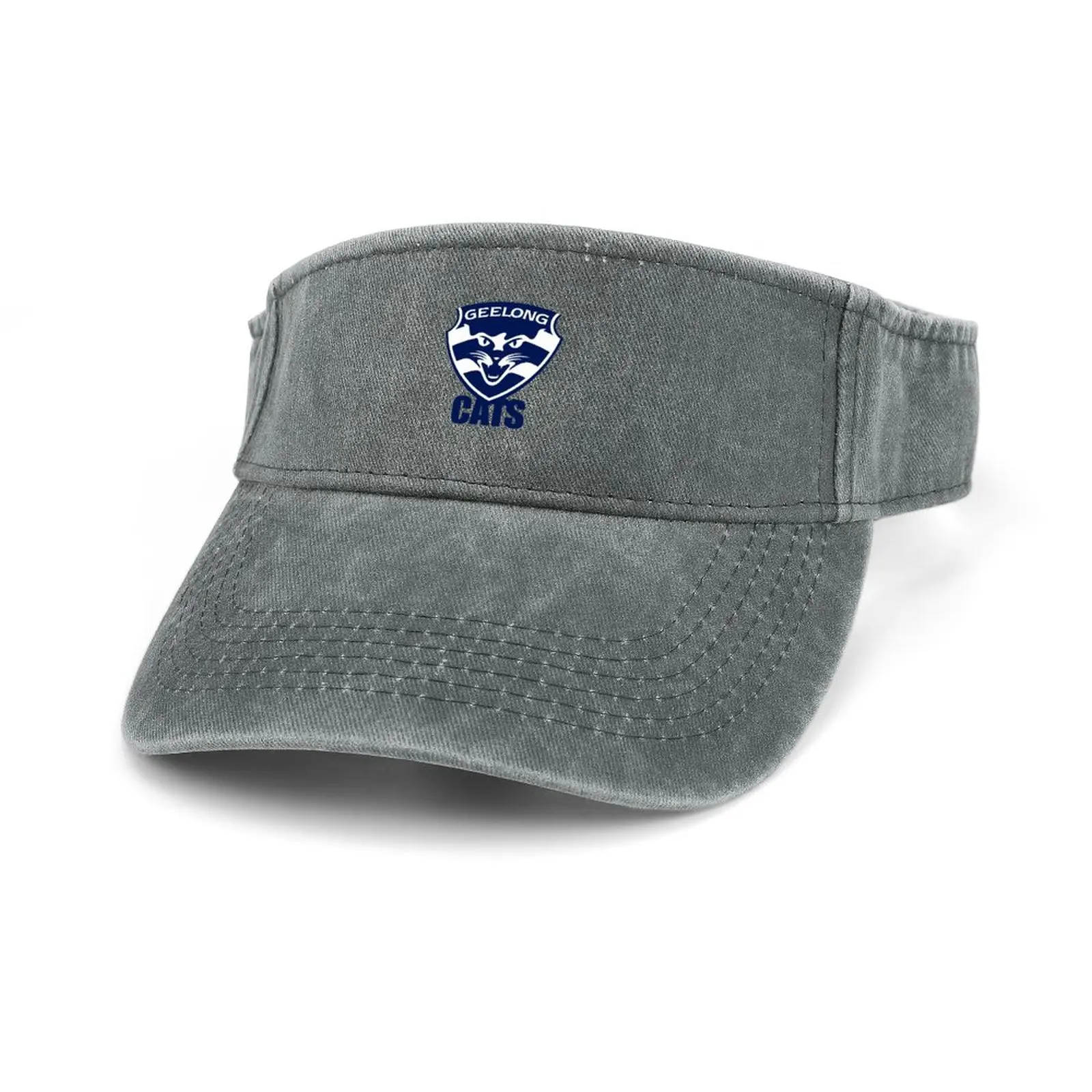 

Geelong Cats Australian Football custom made Sun Visor Leaky Top Cowboy Hats Mens Womens Customized DIY Cap Empty Open Top Hat
