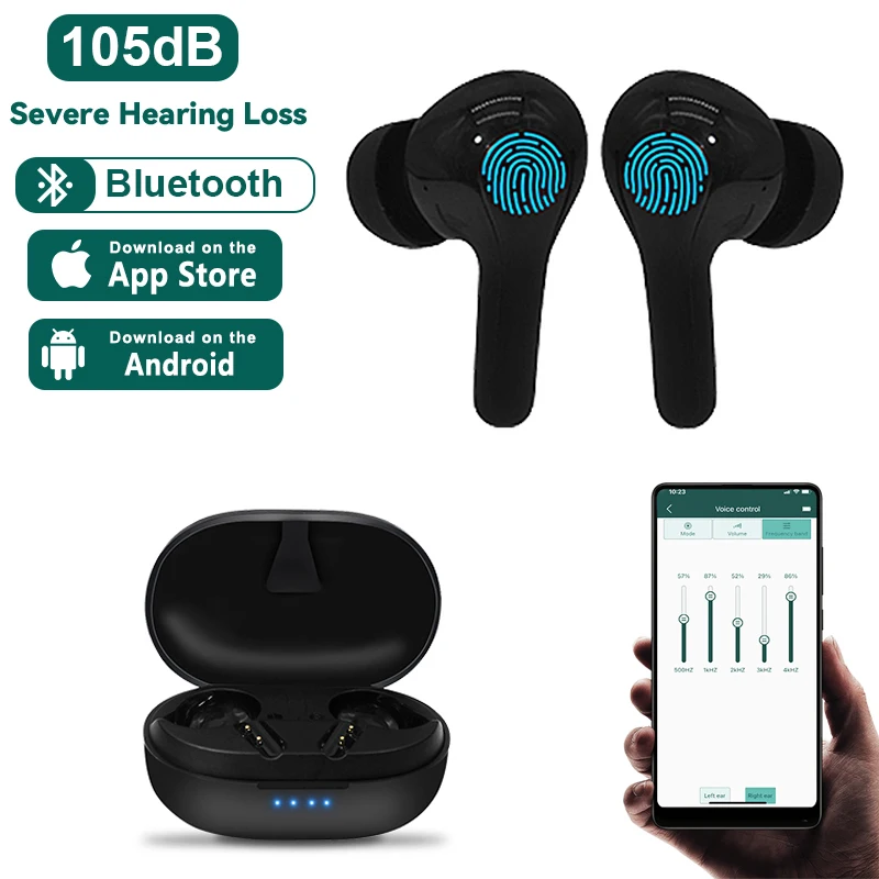 Rechargeable Hearing Aid Bluetooth Hearing Aids with APP Control High Power Sound Amplifier Severe Loss For Deafness Audifonos