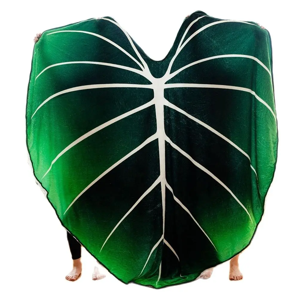 Super Soft Philodendron Gloriosum พิมพ์สีเขียวใบยักษ์ผ้าห่มขนแกะ Cozy Leaf ผ้าห่มสำหรับเตียงโซฟาผ้าห่มขนาดใหญ่