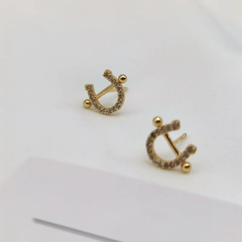 Unisex Stud Earrings For Women Men Luxury 2023 Simple Ear Piercing Gold Plated Small Fashion Jewelry Party Wedding Gifts
