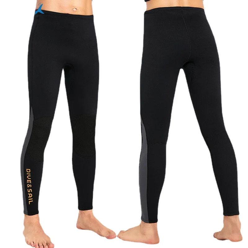 

Man Women's 3mm Neoprene Solid Black Long Pants Keep Warm Suitable for Diving Aerobic Surfing Swimming Cold Water Sports