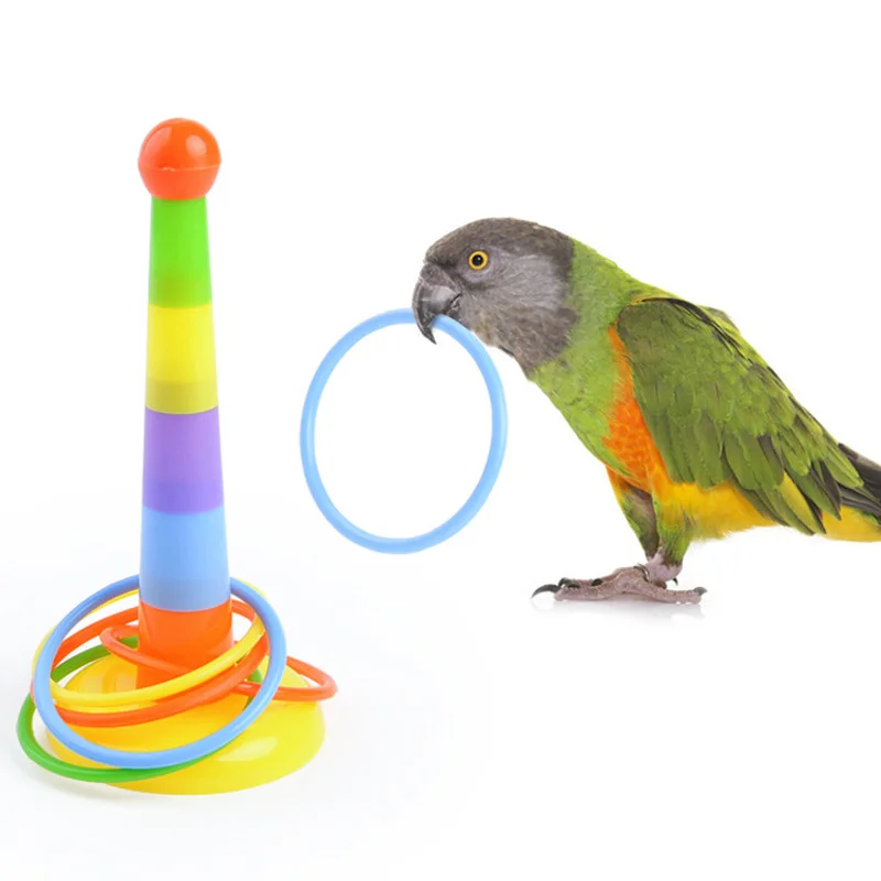 

Funny Mini Ferrule Toy for Parrot Intelligence Developmental Game Colorful Rings Bird Activity Training Toy Drop Shipping