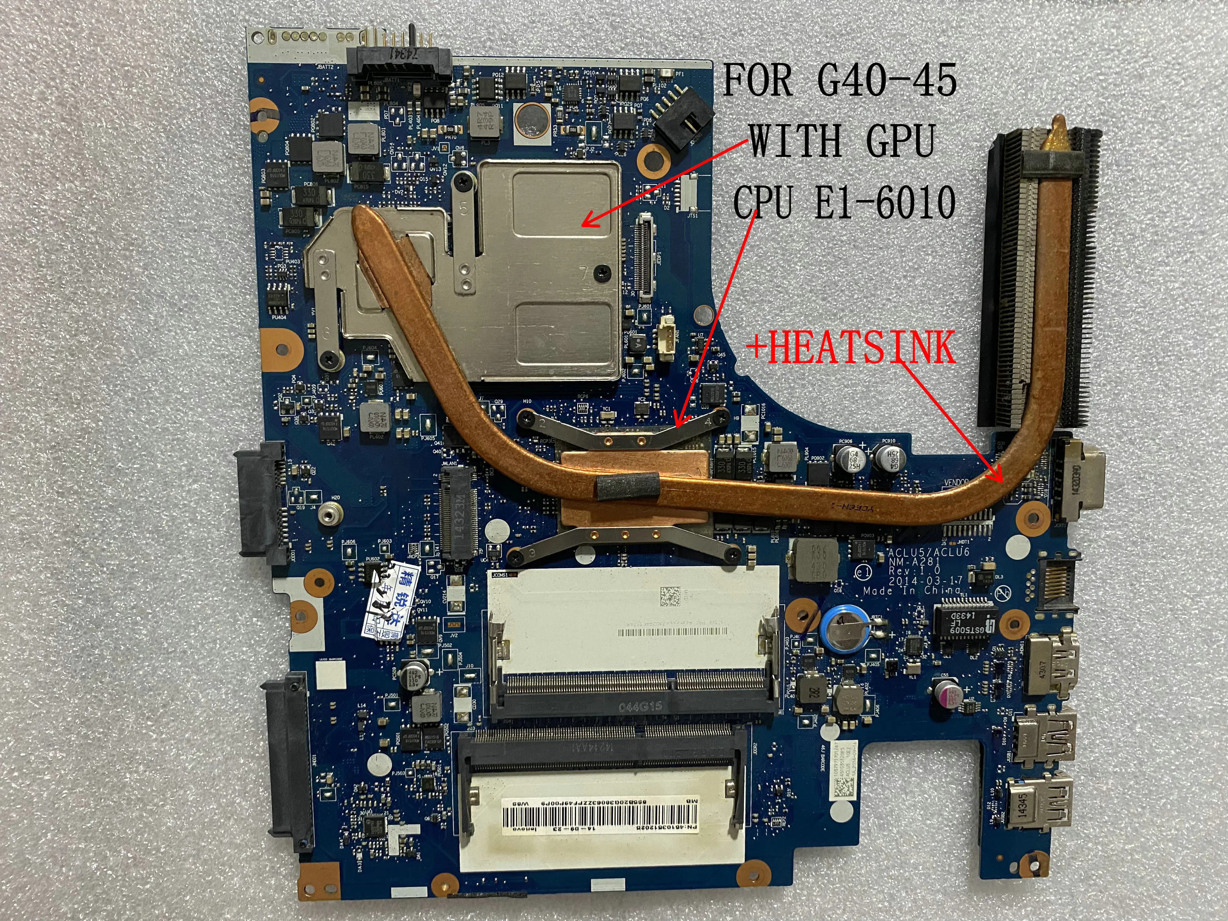В наличии. Новый. Материнская плата ACLU5 / ACLU6 NM-A281 G40-45 для материнской платы LENOVO