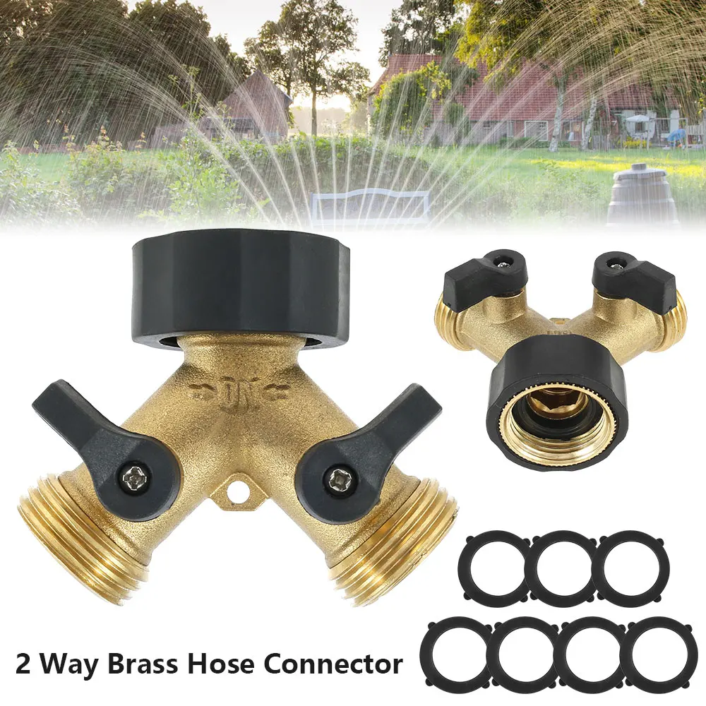 

2-Way 3/4" Brass Hose Splitter Adjustable Switch Valve Fitting Female Garden Irrigation Water Splitters Irrigation valve Hose