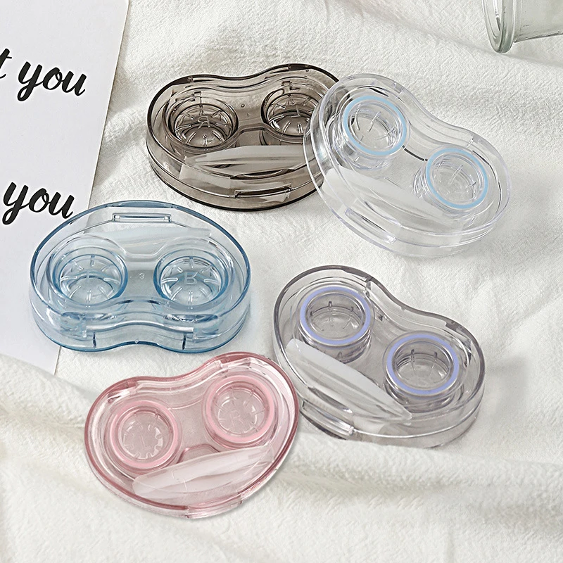 

Cosmetic Contact Lens Box High-end Transparent Visible Cold Style Simple Portable Contact Lens Box With Tweezers Wearing Stick