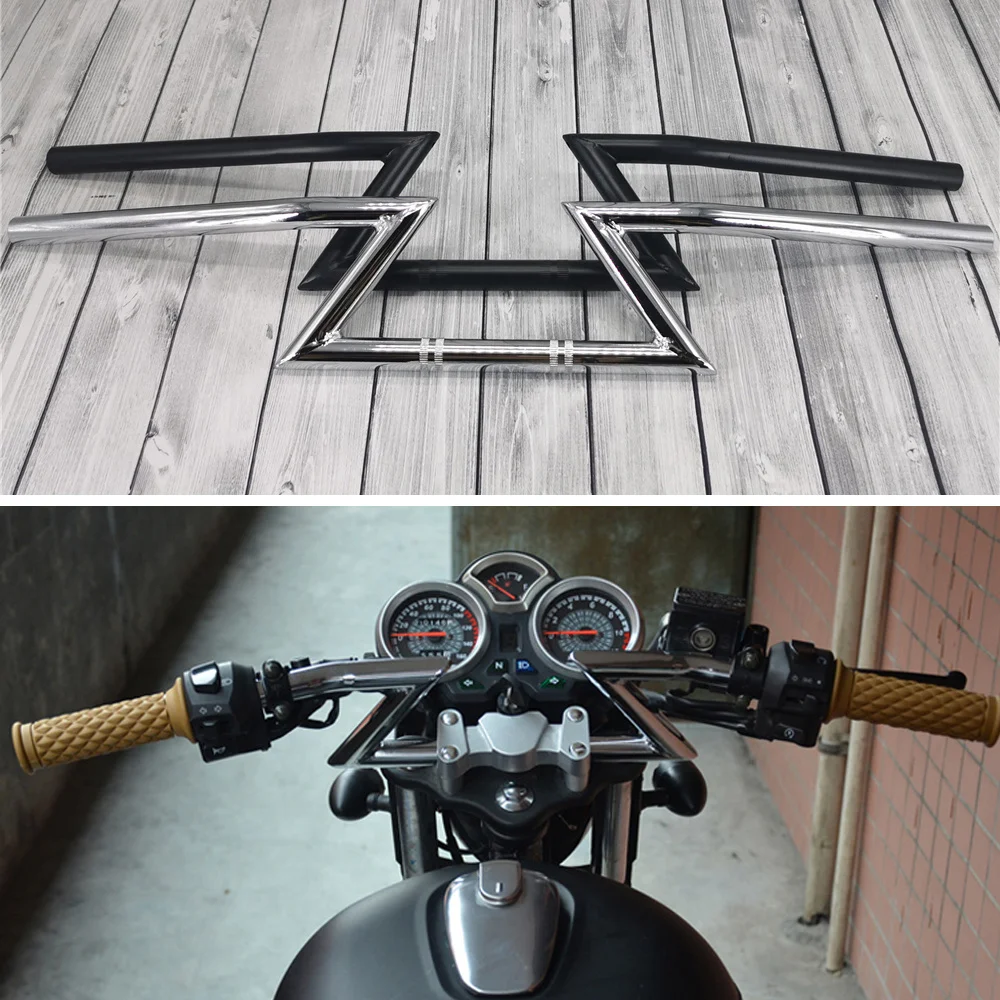 

Винтажный мотоциклетный руль 22 мм 7/8 дюйма для Кафе Racer Cruiser Bobber Chopper Tracker Ручка Бар Z-бар скутер руль