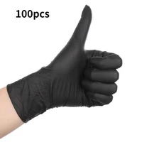 100pcsbox black disposable gloves kitchen tattoo household cleaning dishwashing gloves pvc latex oil free oil resistant gloves