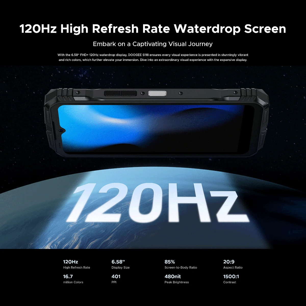 Смартфон DOOGEE S118 повышенной прочности 20 ГБ (8 + 12 ГБ) экран 6 58 дюйма FHD Helio G99 10800 мАч