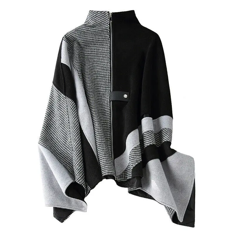

Womens Wool Blend Irregular Loose Fit Fashion Cape Cloak Jackets Coats Outwear