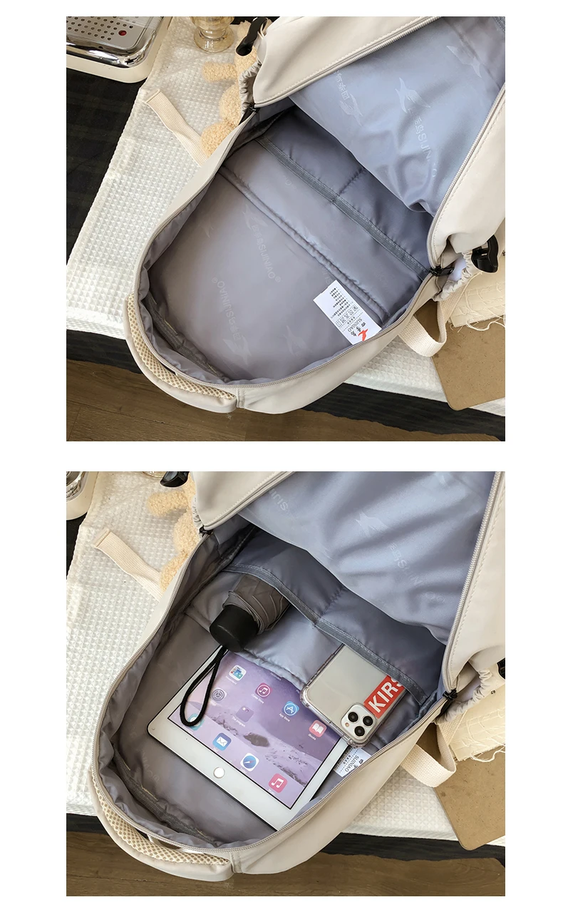 College Students Simple Casual Fashion Campus Large Capacity Cute Backpack Computer Travel Shoulder Bag