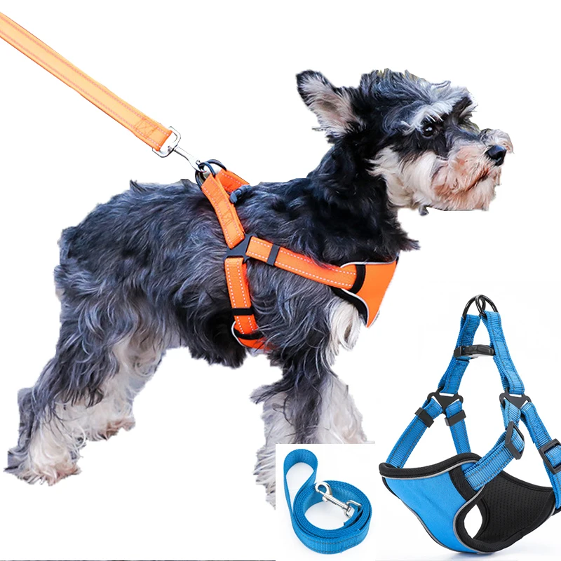 

Dog Harness Leash Rope Set Adjustable Dogs Chest Back Traction Rope Puppy Pet Durable Outdoor Walking Rope Chain Belt