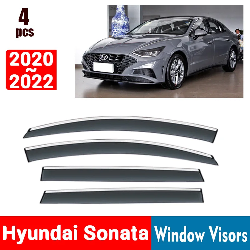 FOR Hyundai Sonata 2020-2022 Window Visors Rain Guard Windows Rain Cover Deflector Awning Shield Vent Guard Shade Cover Trim