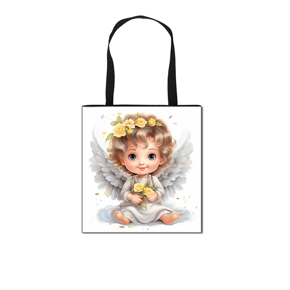 Женская Холщовая Сумка для покупок с принтом Ангел