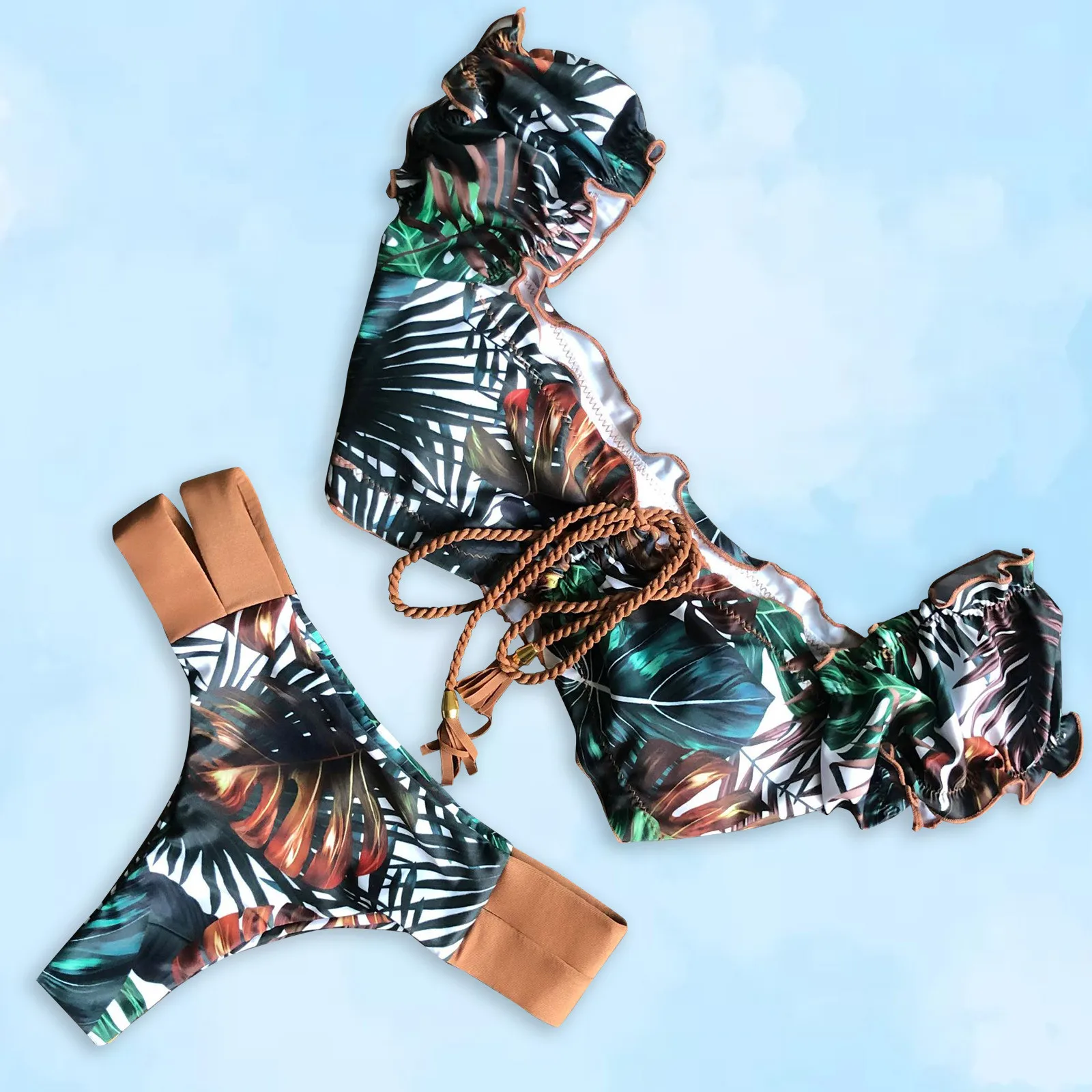 Комплект бикини пляжная одежда купальник женский из двух частей сексуальный