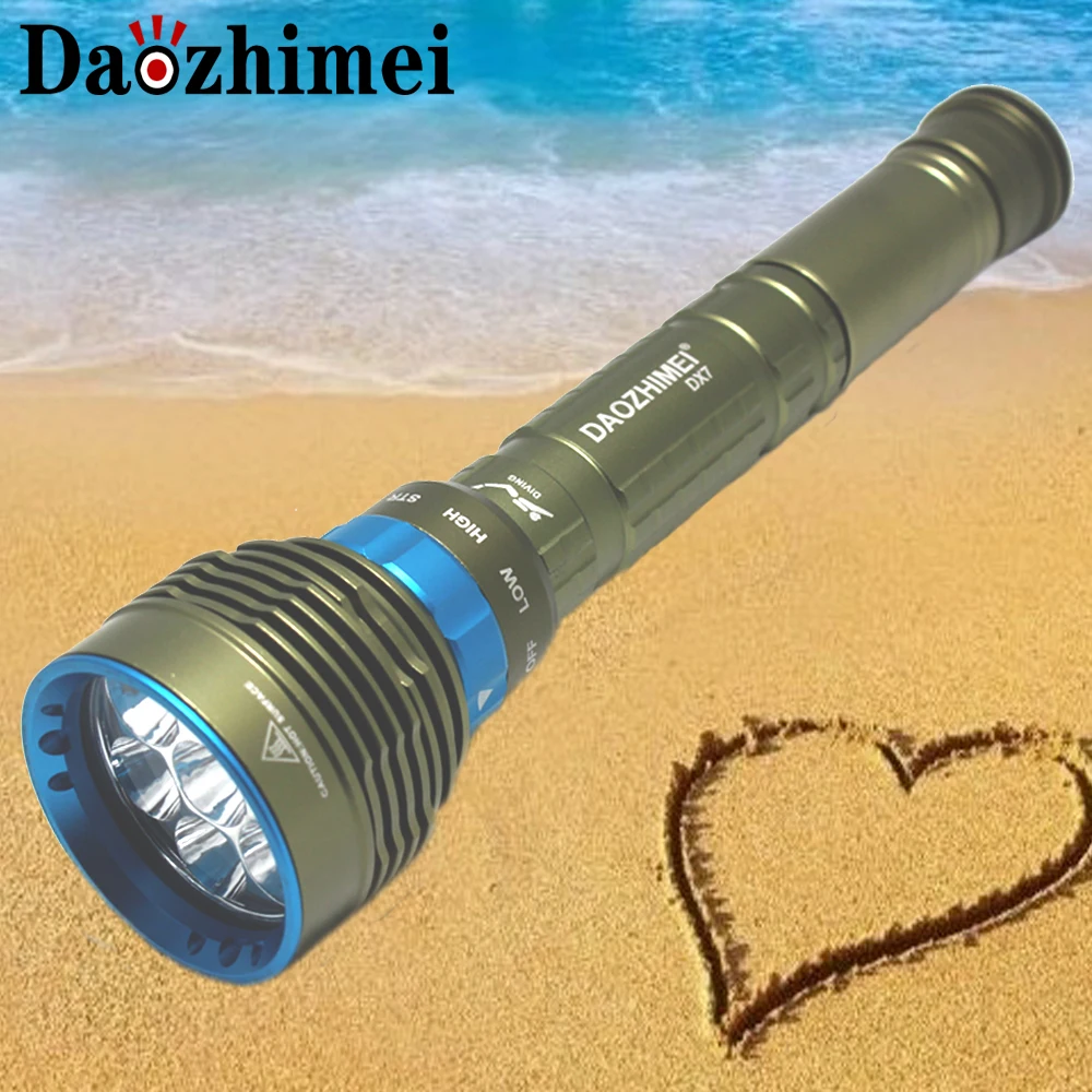 

2019 New Diving torch 7 x XM-L2 LED Lantern 200M Underwater 8000 Lumens Scuba Diving Flashlight Dive Torch Lamp for Hunting