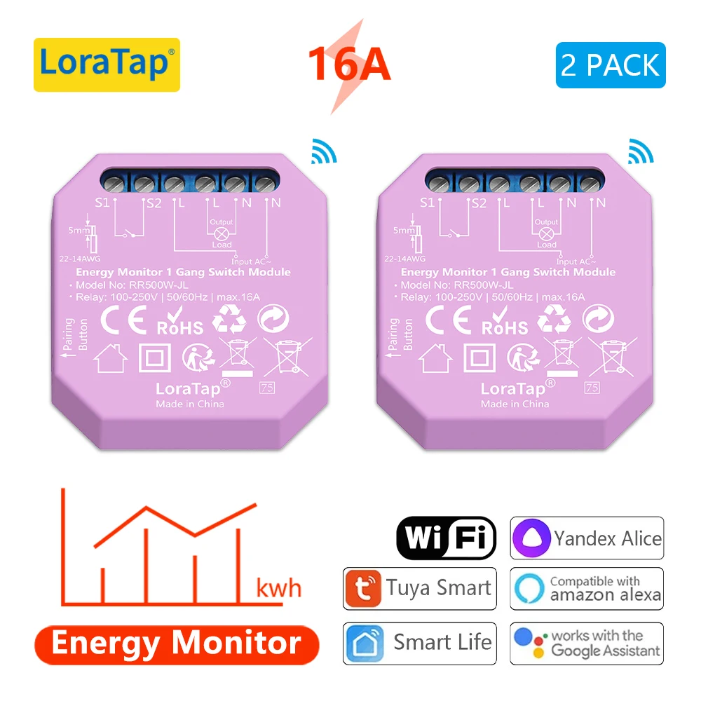 

LoraTap Wi-Fi переключатель 10A