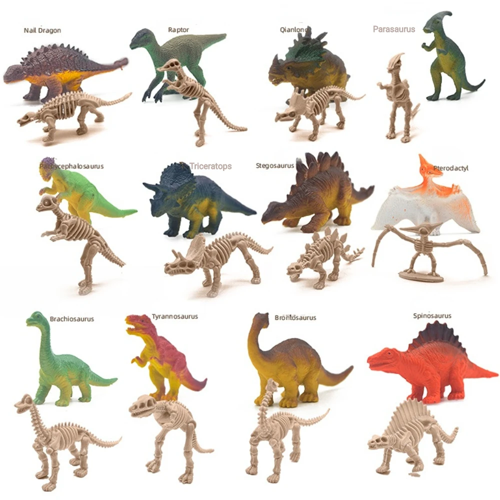 

24Pcs Jurassic Dinosaur Skeleton Model Toy Dinosaur Tyrannosaurus Rex Pachycephalus Children's Learning Toys for Boys Gifts