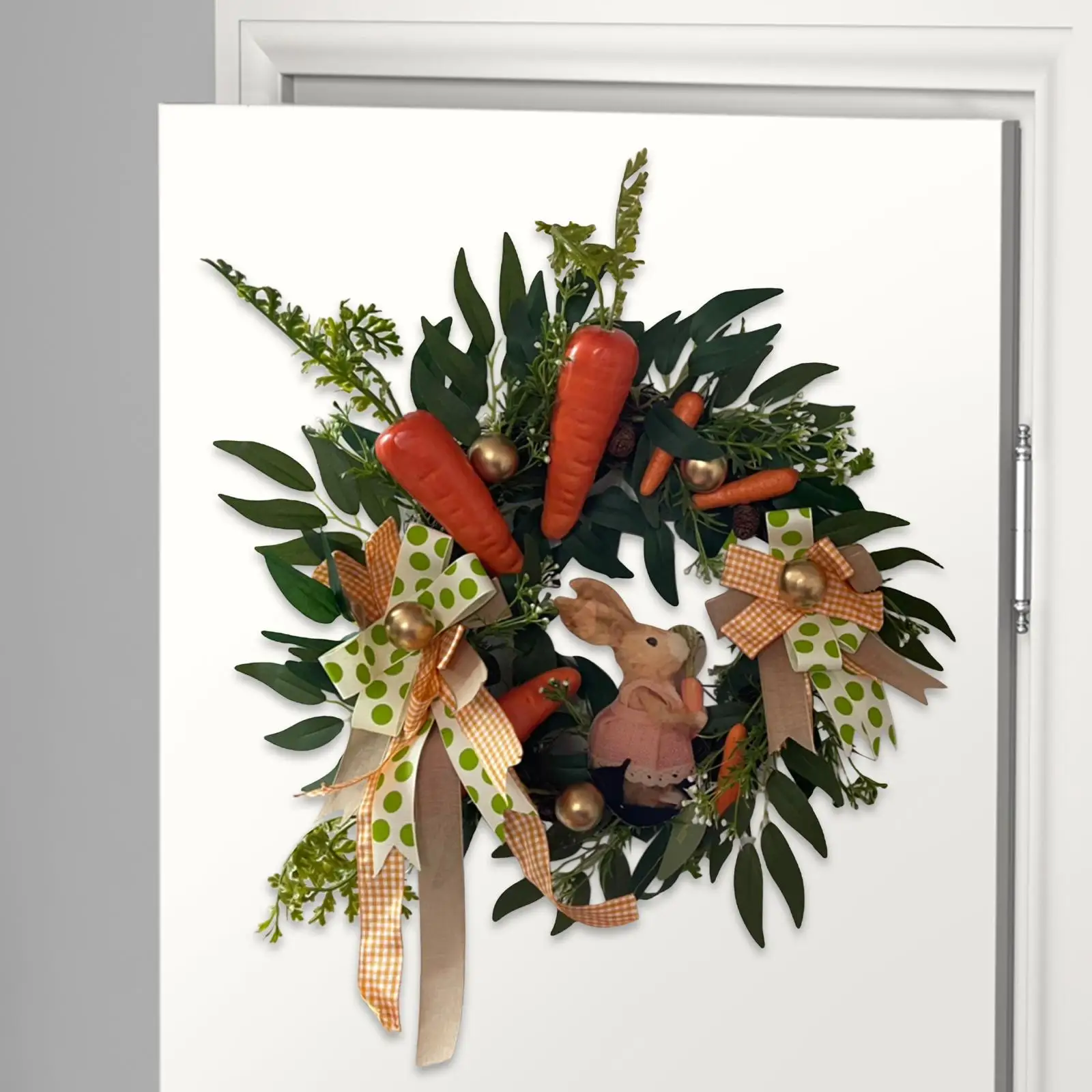 

Easter Door Wreath Greenery Garland with Carrot for Party Holiday Farmhouse