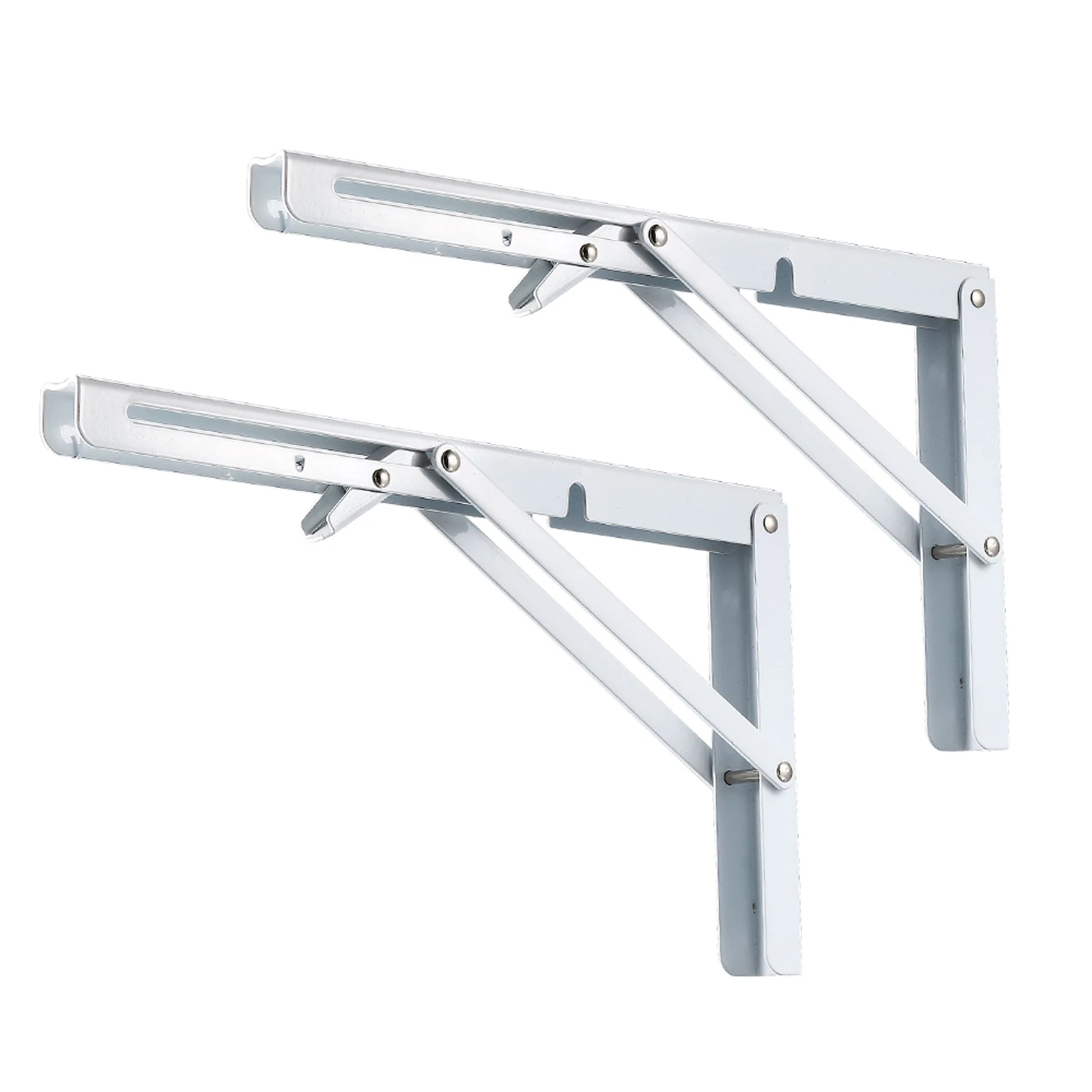 

12inch 2pcs Space Saving Triangle Design Wall Mounted Heavy Duty Folding Bracket Support Table Adjustable Furniture Corner