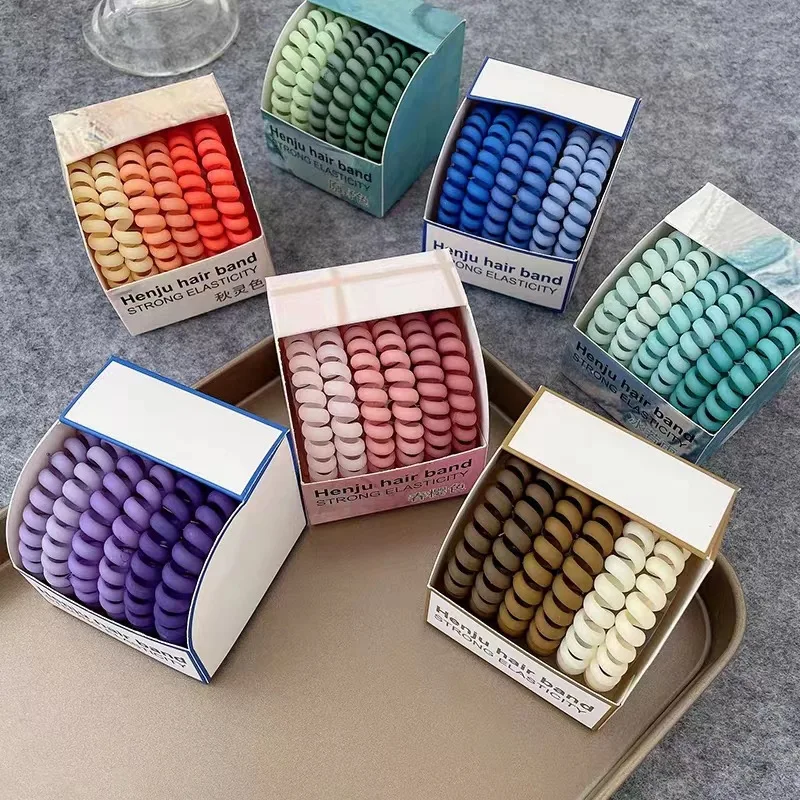 6 шт./коробка эластичные силиконовые запястья для прически конский хвост