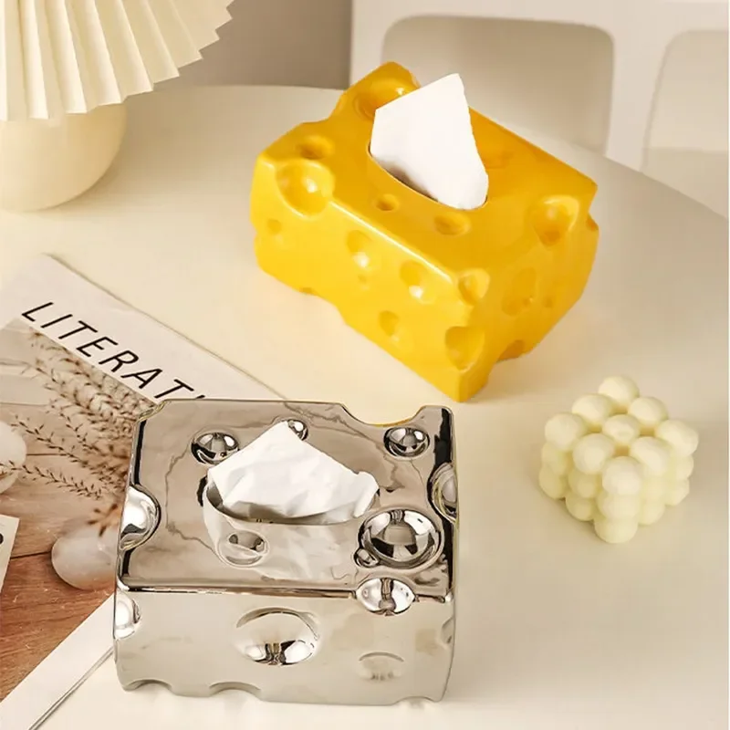 

Luxury Napkin Towel Room Living Drawer Cheese Paper Fun Paper Box Drawer Box Paper Box Creative Decoration Cream Ceramic Home