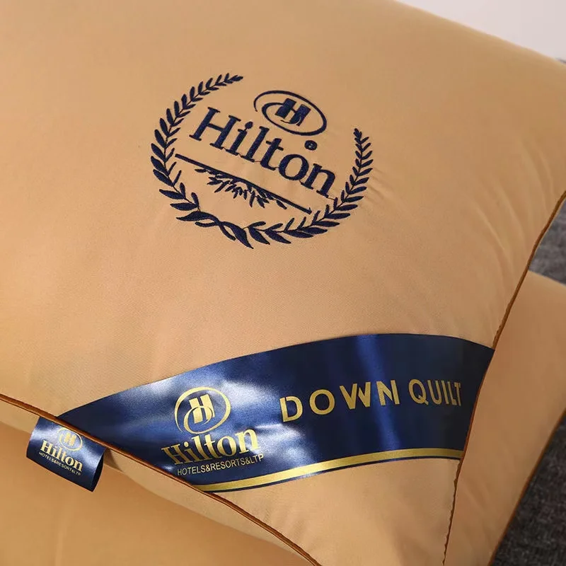 100% хлопок Hilton однотонная высококачественная вышитая подушка пятизвездочный