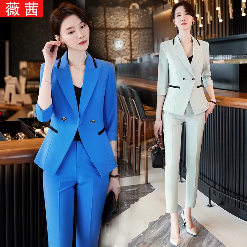 

2023 Summer Half Sleeve Ol Business Wear Women's Suits Business Formal Wear Work Clothes Temperament Leisure Fashion Suit