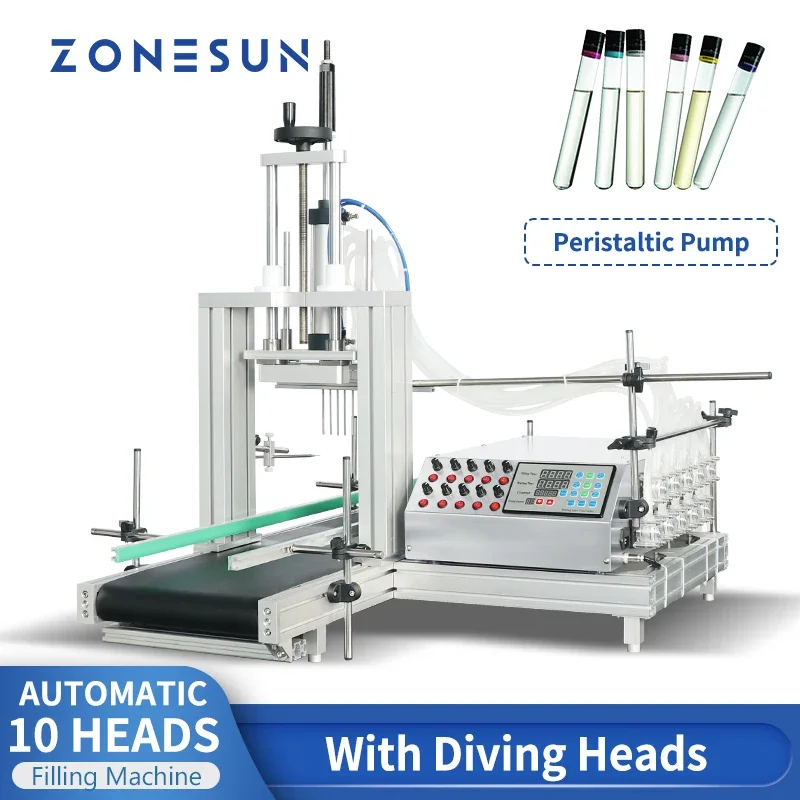 ZONESUN ZS-DTPP10D Машина для розлива жидкостей 10-головка Перистальтический насос