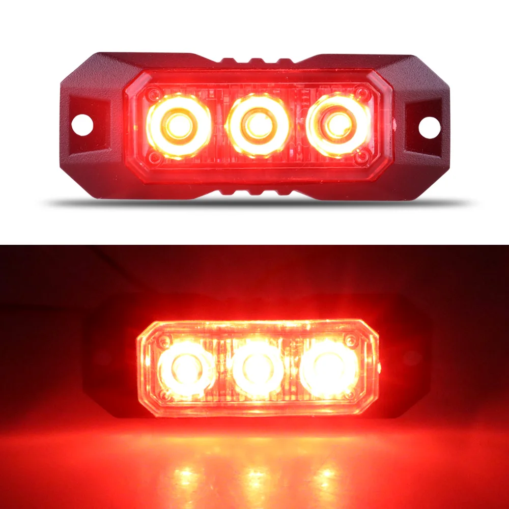 

1 шт. 3 светодиодные аварийные стробоскопы, предупреждающие мигающие решетки, стробоскопы для грузовиков, автомобилей, сигнальная лампа, освещение для поверхностного монтажа, 12-24 В