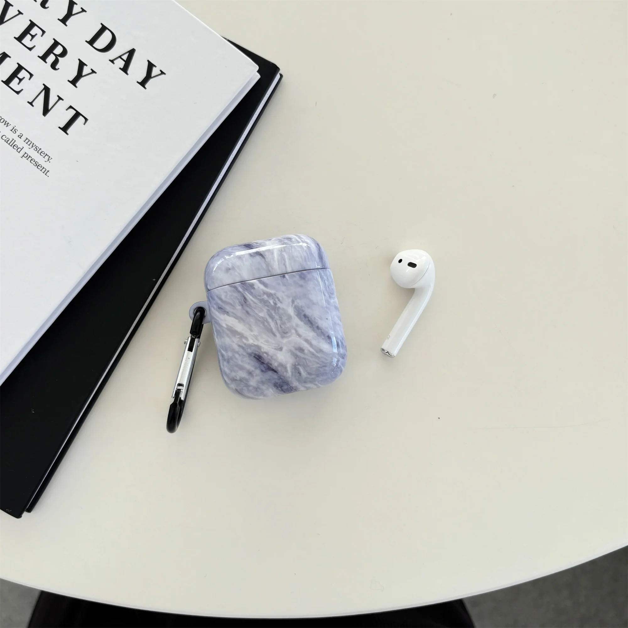 Простой и милый серый мрамор подходит для AirPods 3 2 1 Pro2 Pro мягкий чехол наушников
