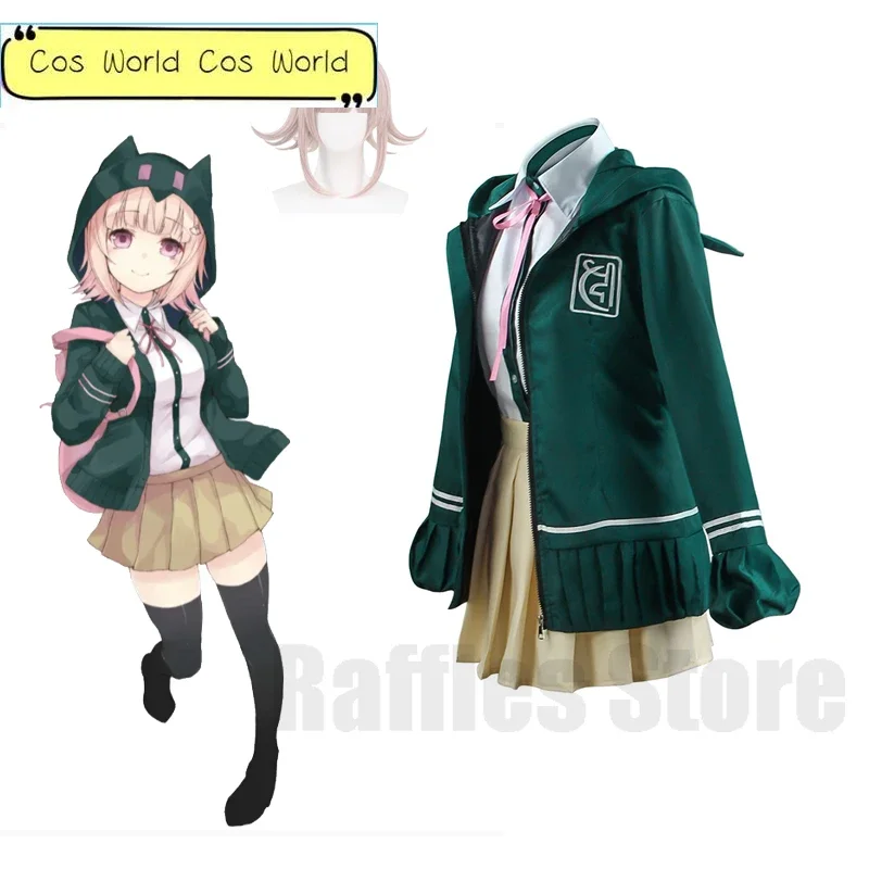 Игра Danganronpa 2 аниме Chiaki Nanami карнавальный костюм парик школьная форма рубашка