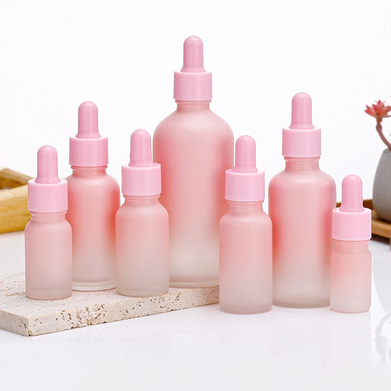 

Graduated Pink Essential Oil Dropper Bottle Empty Glass Cosmetic Dispensing Bottle Wholesale 5ml /10ml/15ml/20ml/30ml/50ml/100ml