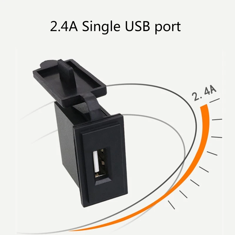 

2.4A 12-24V LED Universal Car Charger Square Shape Waterproof USB Port Charger Socket Outlet for Motorcycle Auto Camper D7YA
