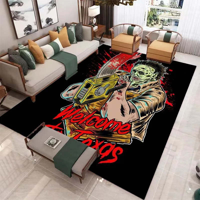 

Chainsaw Horror Halloween Rugs Living Room Soft Bathroom Mats Room Decor Rugs Bedroom Door Mats Area Rugs for Extra Cushions