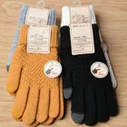 Мужские и женские кашемировые искусственные кашемировые вязаные женские осенне-зимние теплые плотные перчатки лыжные перчатки для экрана
