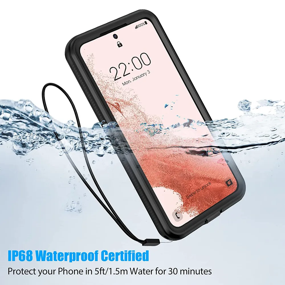 

For Samsung S22 S21 S20 Ultra Waterproof Case for Galaxy S10 Note 10 Plus A52 A51 A21 A12 A72 A11 A32