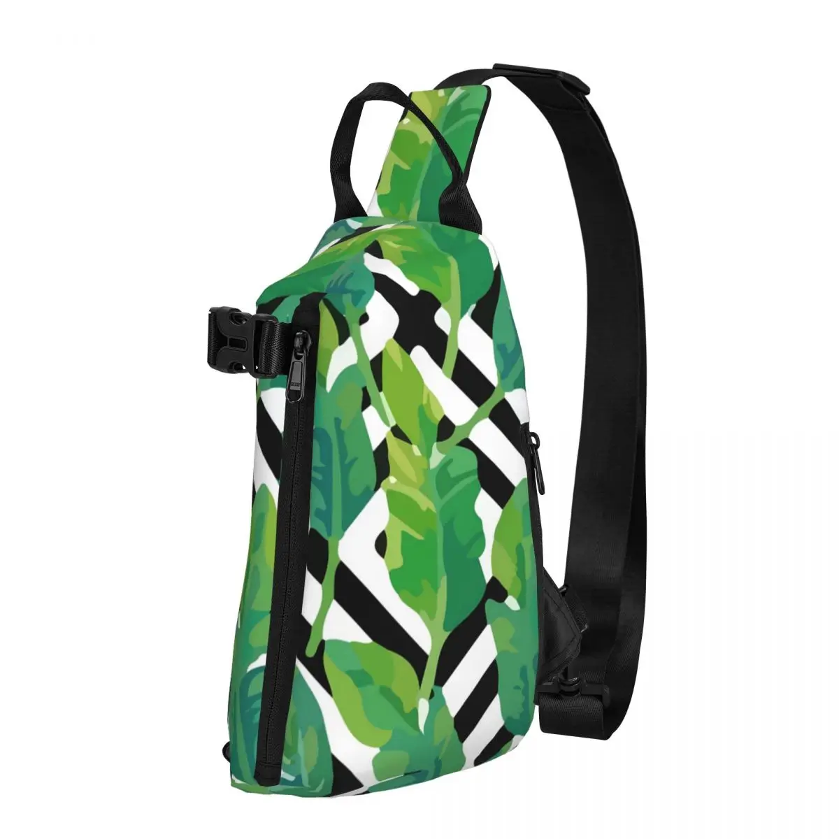 

Сумка на плечо с тропической ладонью для мужчин, нагрудная Сумочка для бега с принтом зеленых листьев, маленькая дорожная сумка-слинг с забавным принтом для телефона